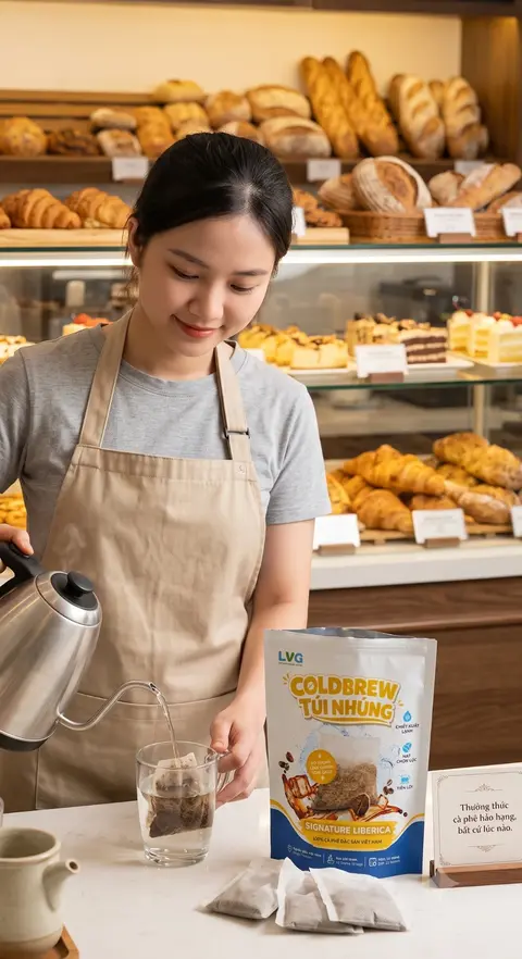 Brewing a steeped bag with hot water
