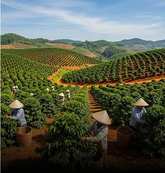 Harvesting in Bao Loc, Lam Dong