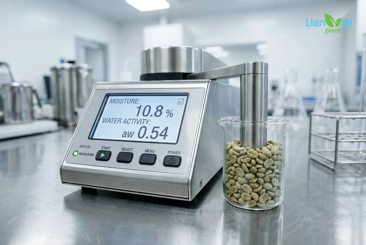 Thiết bị đo độ ẩm kỹ thuật số và hoạt độ nước phòng Lab kiểm soát chất lượng cà phê nhân xanh