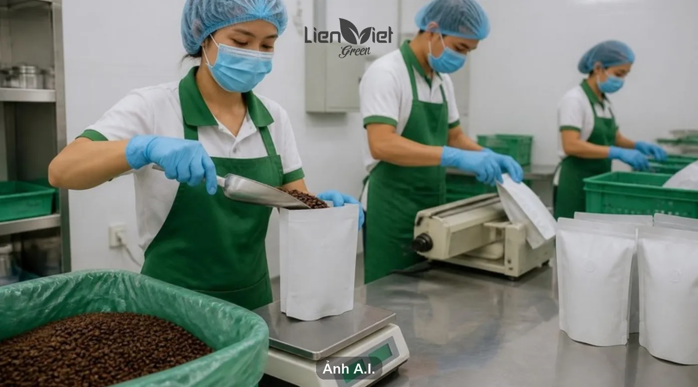 Packing coffee under food safety procedures
