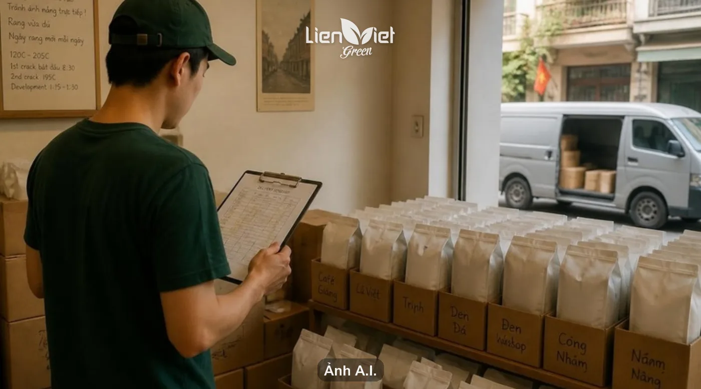 Checking the scheduled coffee deliveries for each café