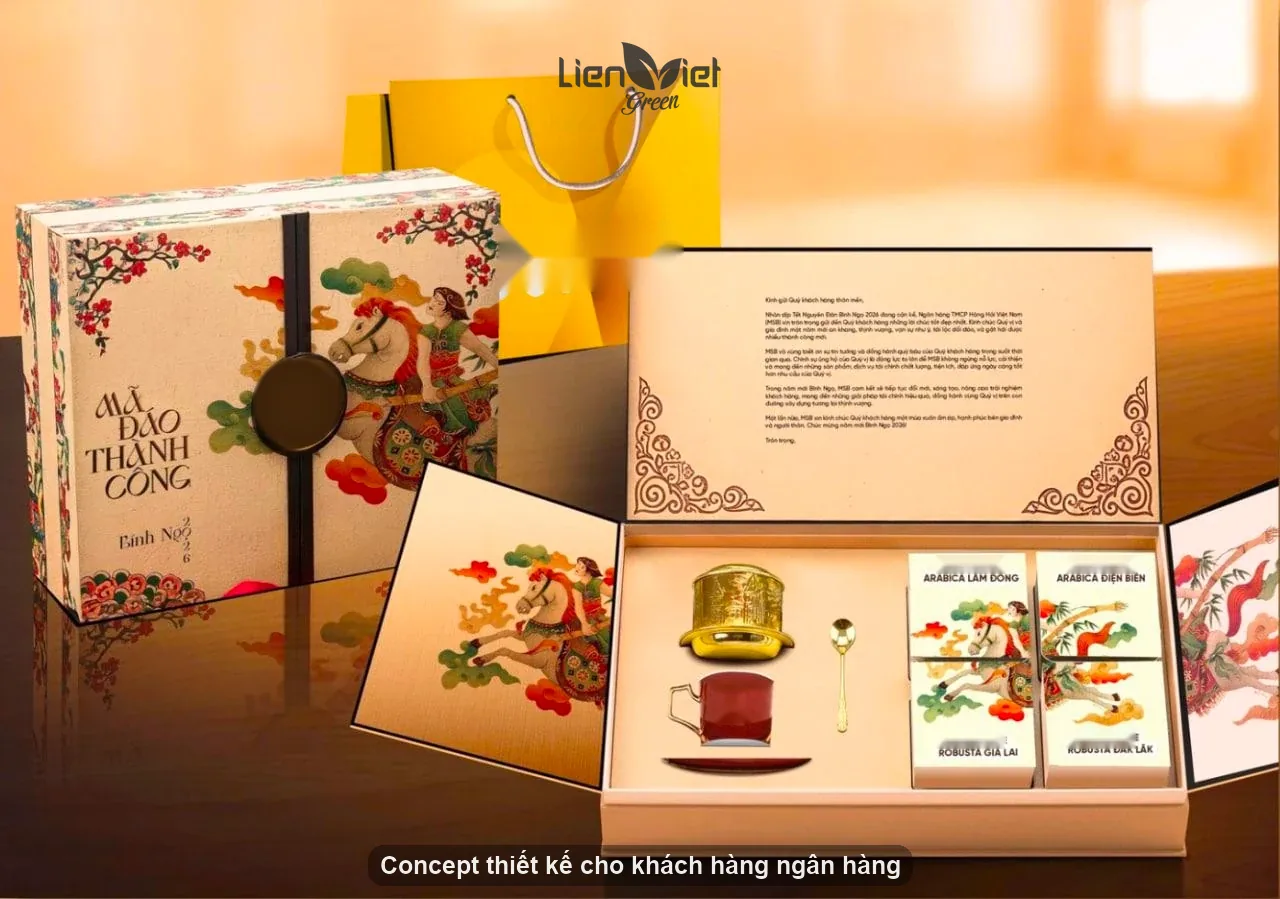 Concept bộ quà Tết Mã đáo thành công cho khách hàng ngân hàng