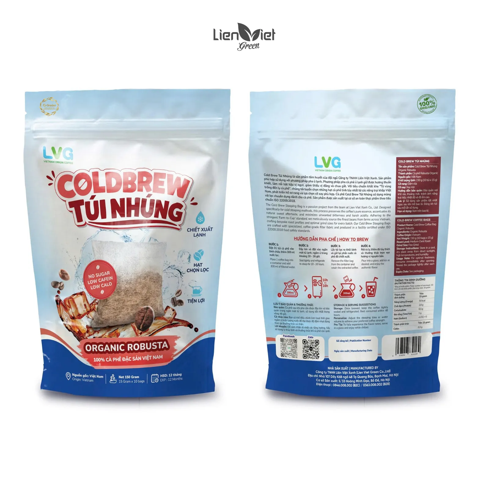 Túi Coldbrew túi nhúng Organic Robusta – một dòng sản phẩm Liên Việt Green phát triển theo nhu cầu thị trường